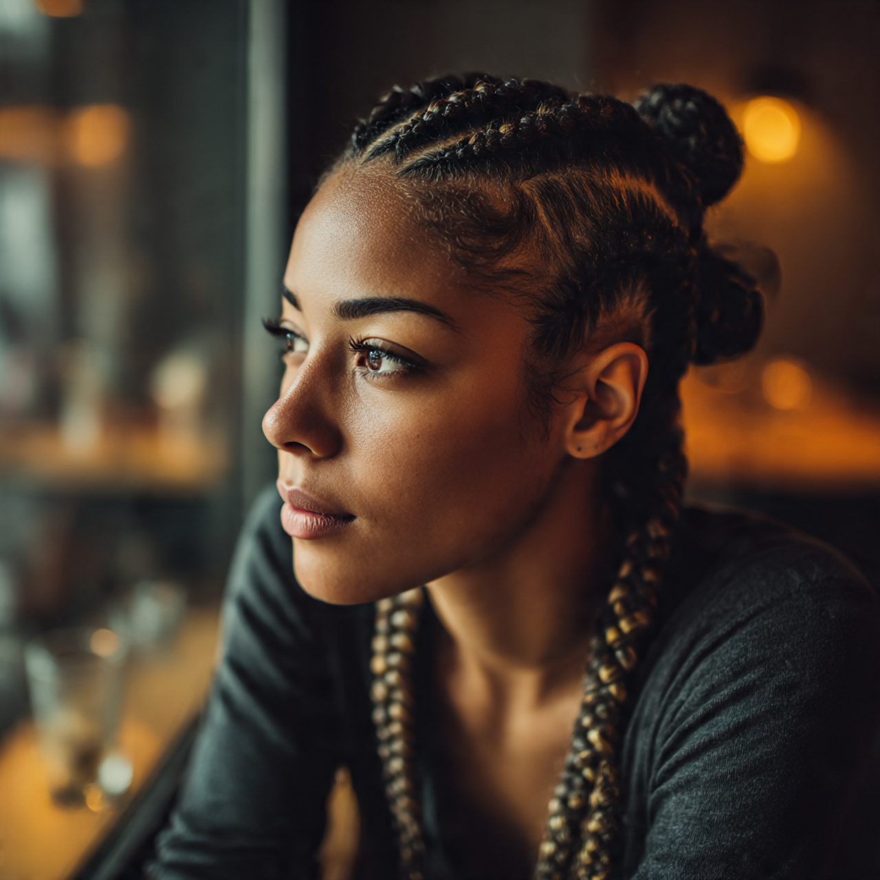 a beautiful young black woman with smooth