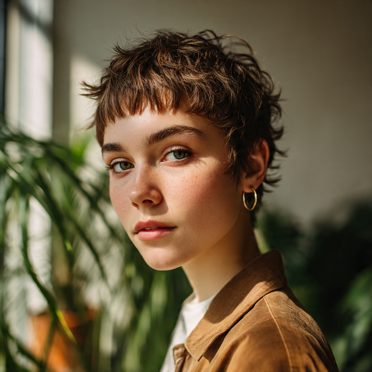 a bold artsy woman with a soft