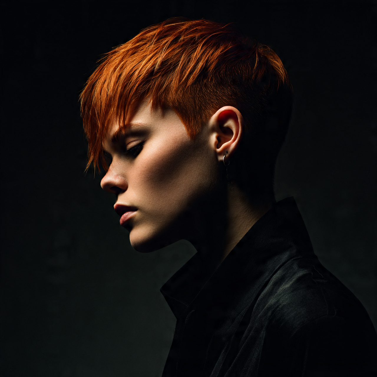 a bold asymmetrical ginger wolf cut one