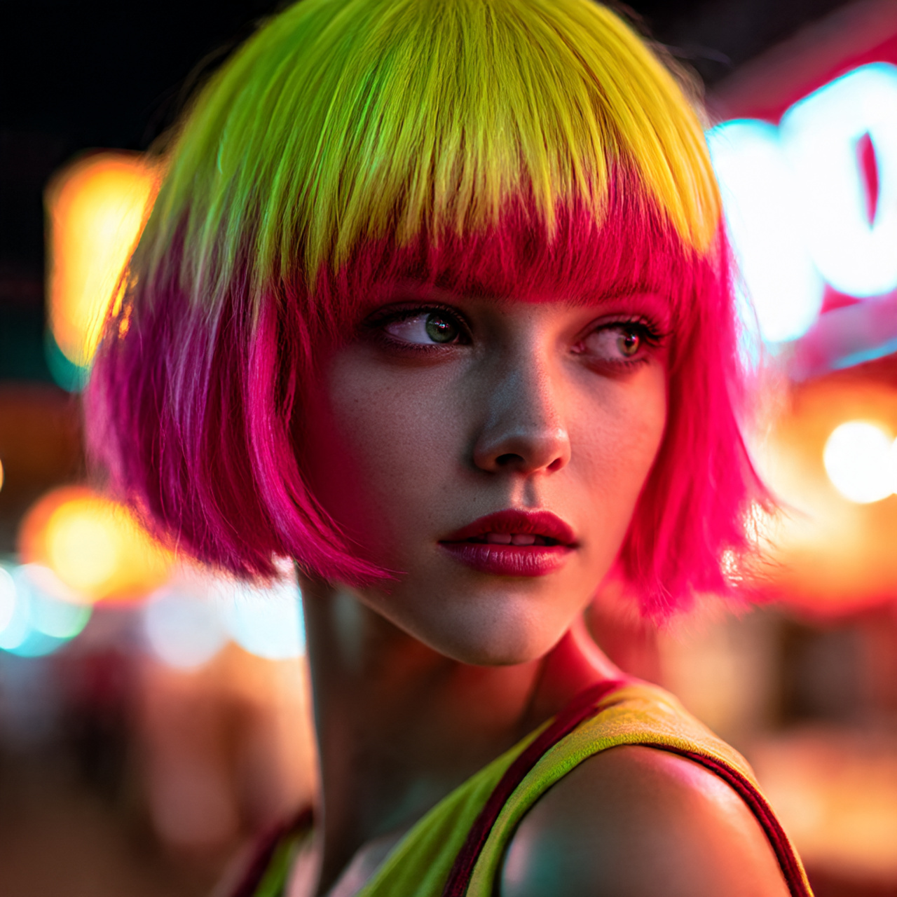 a bold looking woman with a short sharp 1