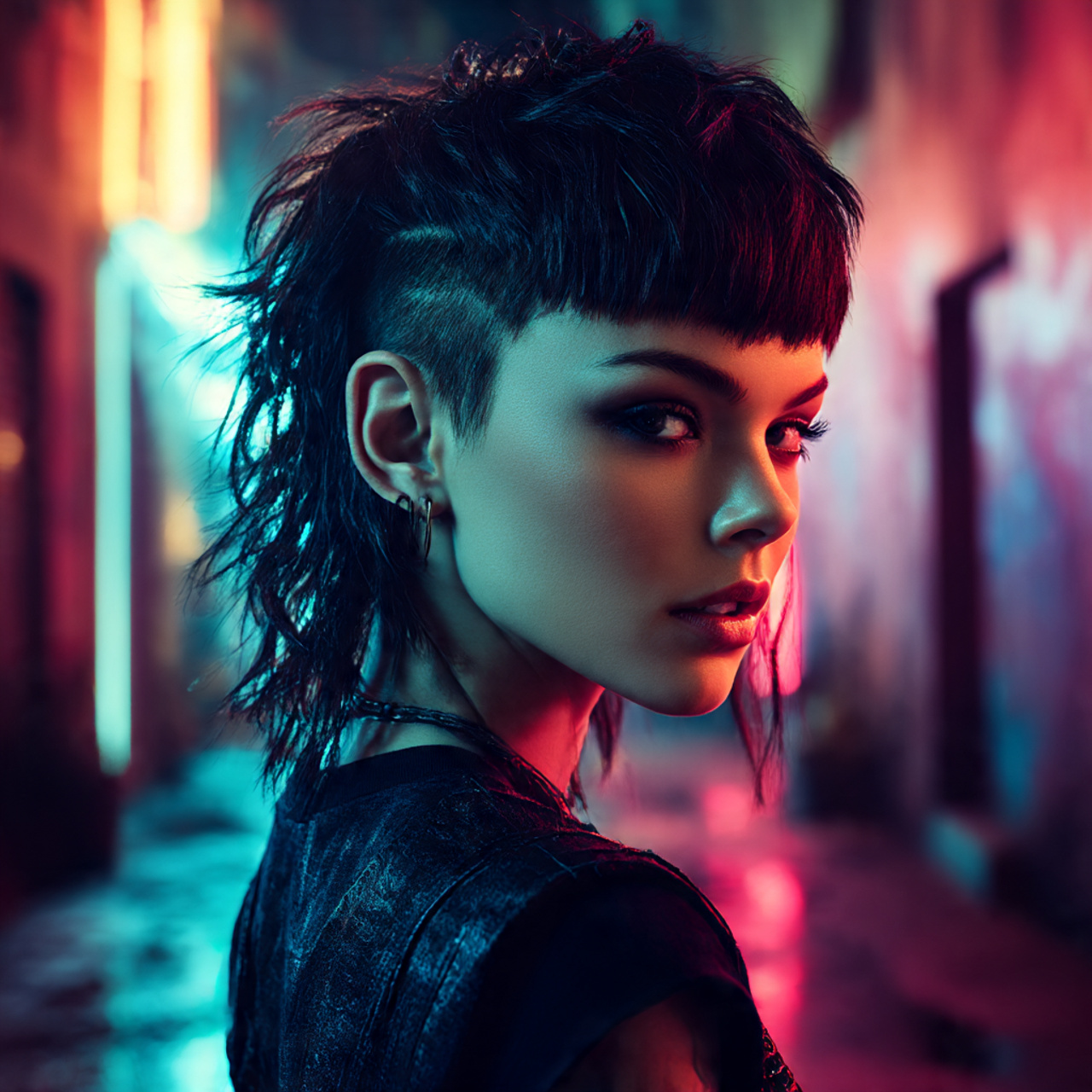 a bold model showcasing an edgy undercut