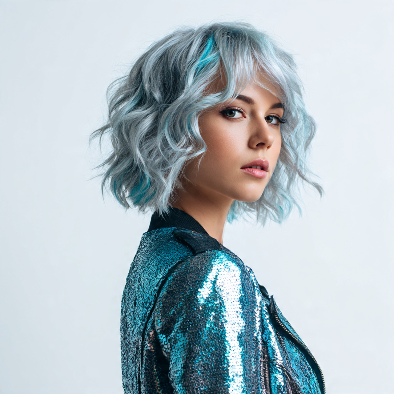 20 Silver Highlights Ideas for a Stunning New Look 20 a bold studio lit portrait of a young