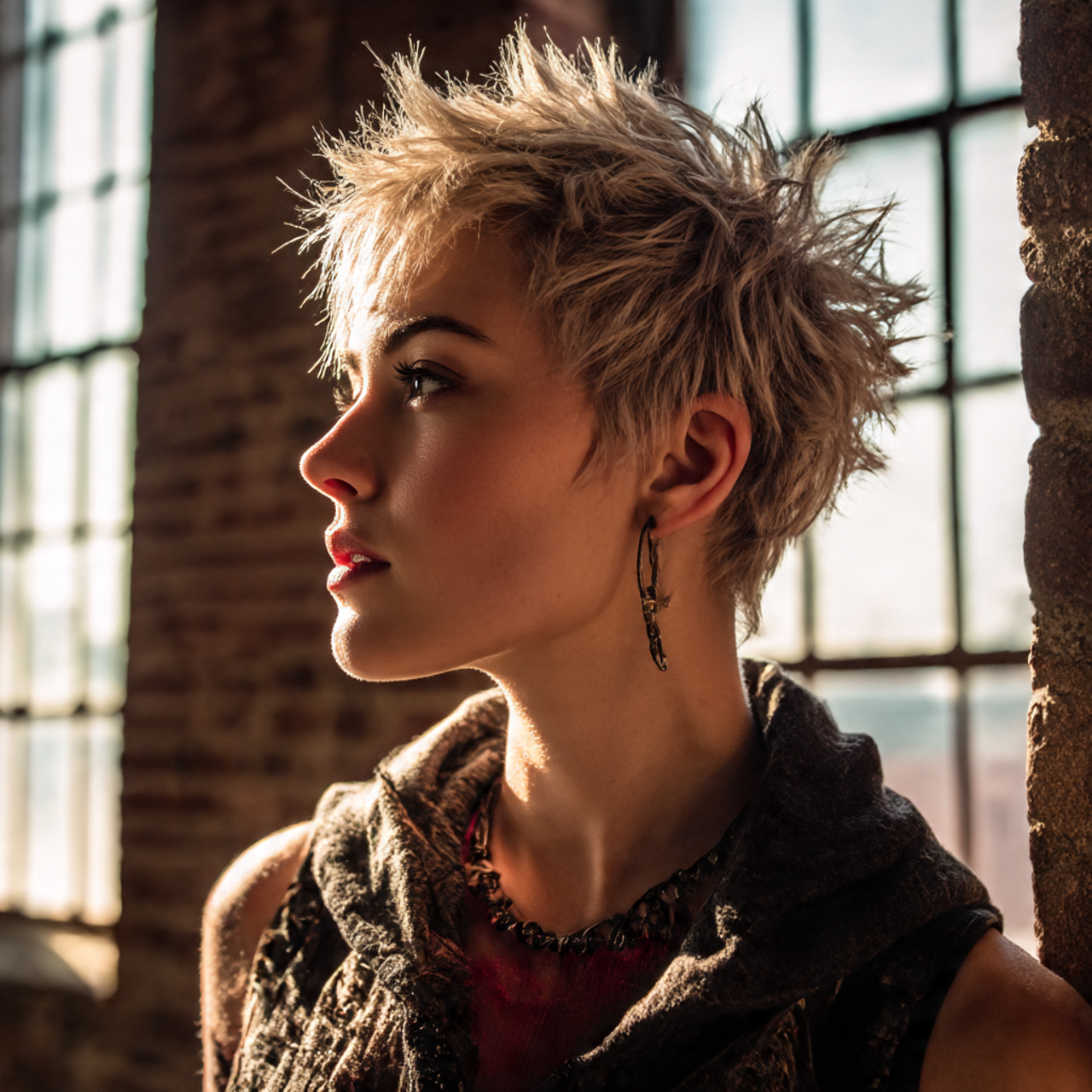 a bold woman with a punk rock