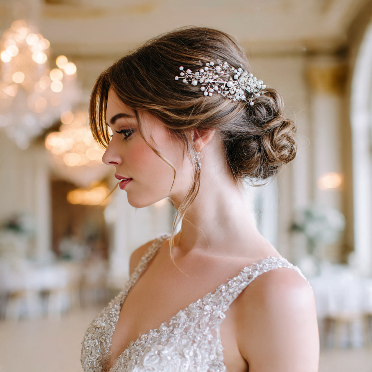 a bride wearing a wolf cut wedding
