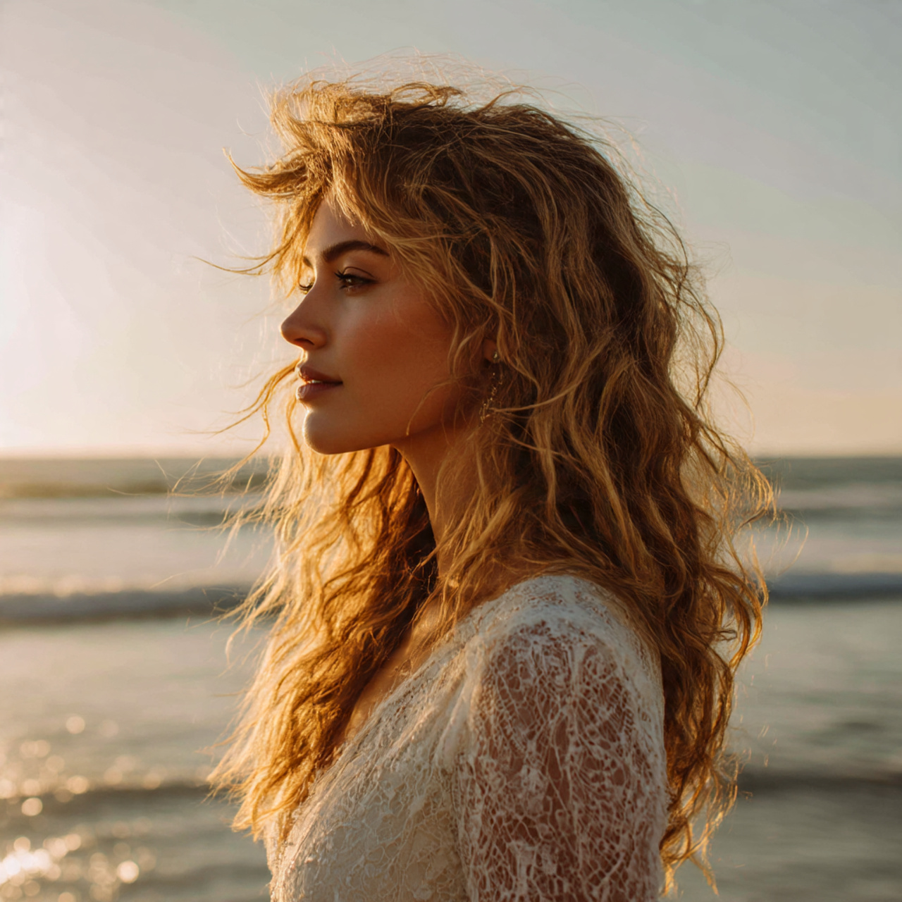 a bride with a wolf cut wedding