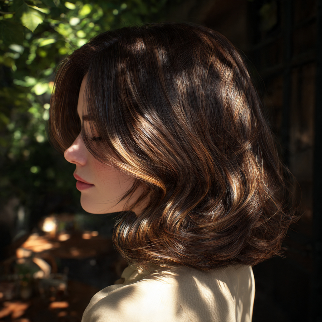 Hairstyles for Brunettes: Top 28 Luxurious Looks 13 a brunette woman with shoulder length hair styled