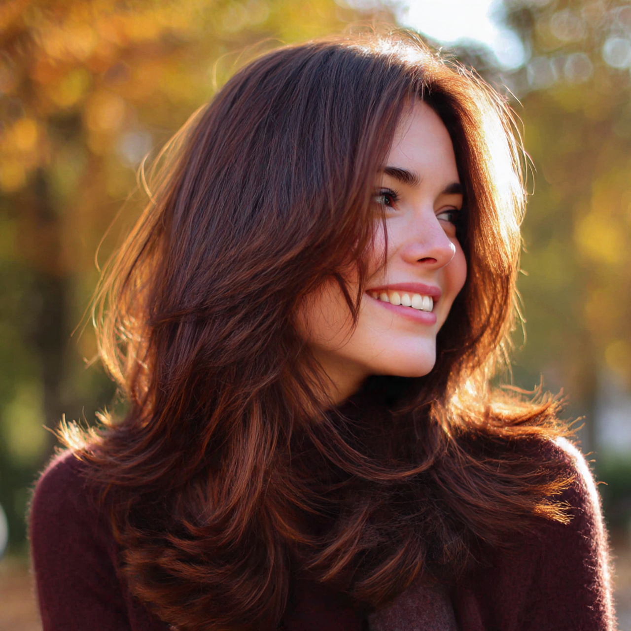 Hairstyles for Brunettes: Top 28 Luxurious Looks 15 a brunette woman with subtle reddish brown accents