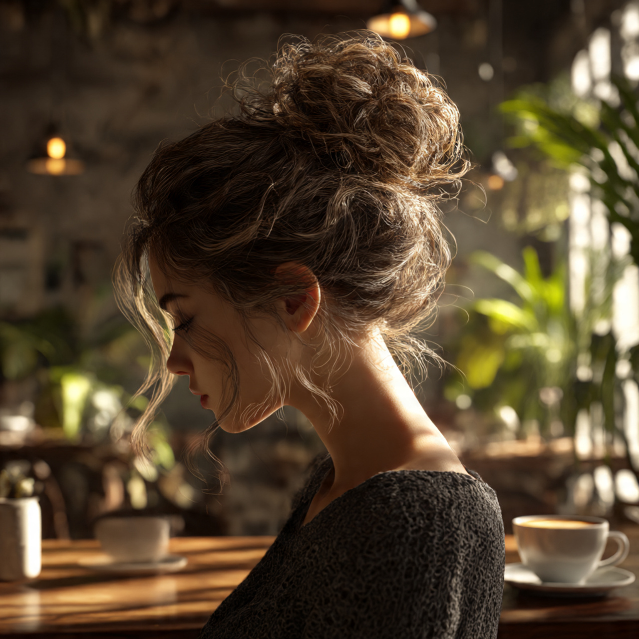 a casual chic woman sporting a messy