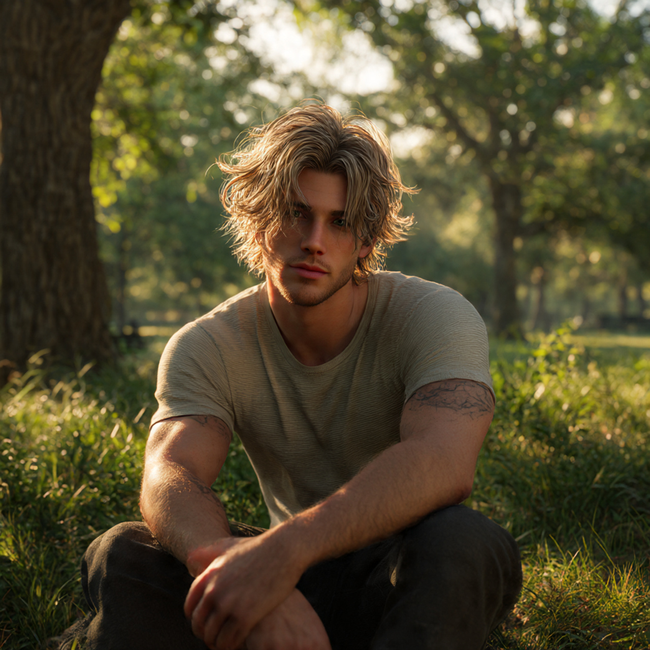 a casual man with effortless low maintenance highlights