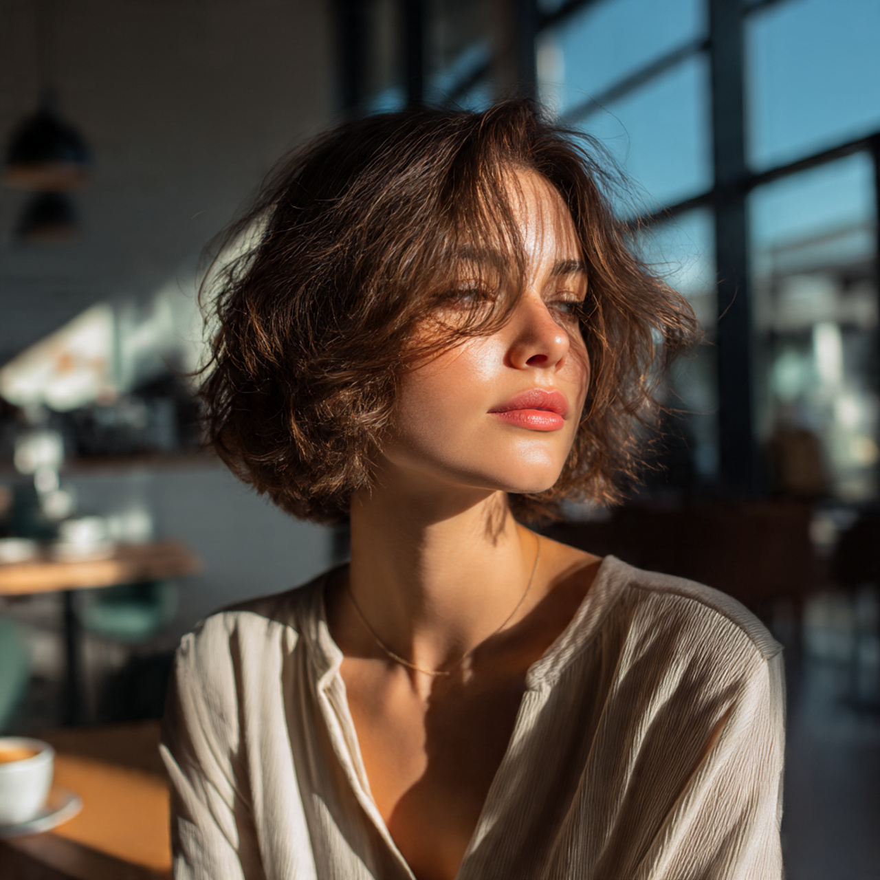 a casually elegant woman with a perfectly