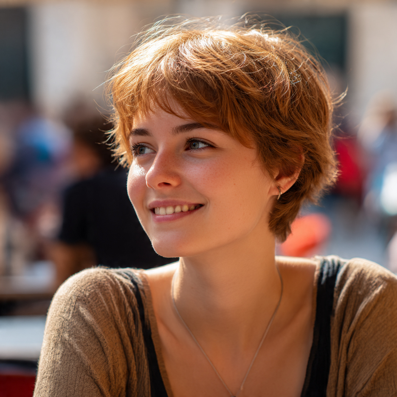 Bold & Chic: 20 Short Cropped Hairstyles Ideas 15 a cheerful young woman featuring a short