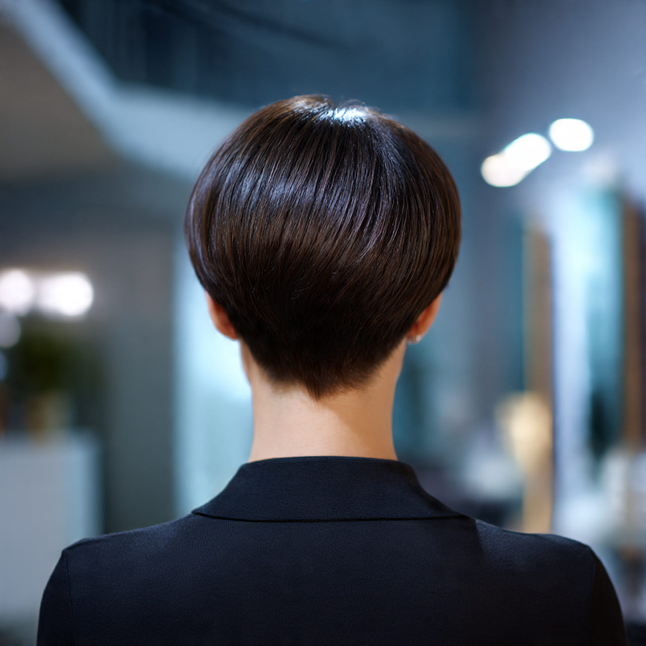 a chic short haircut with a tapered