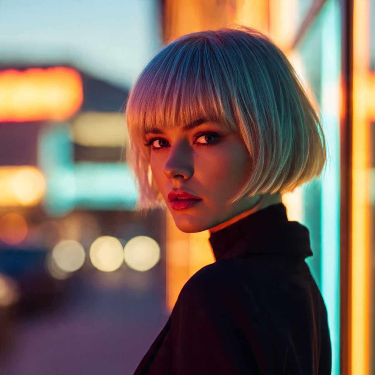 a chic woman with a sharp asymmetrical