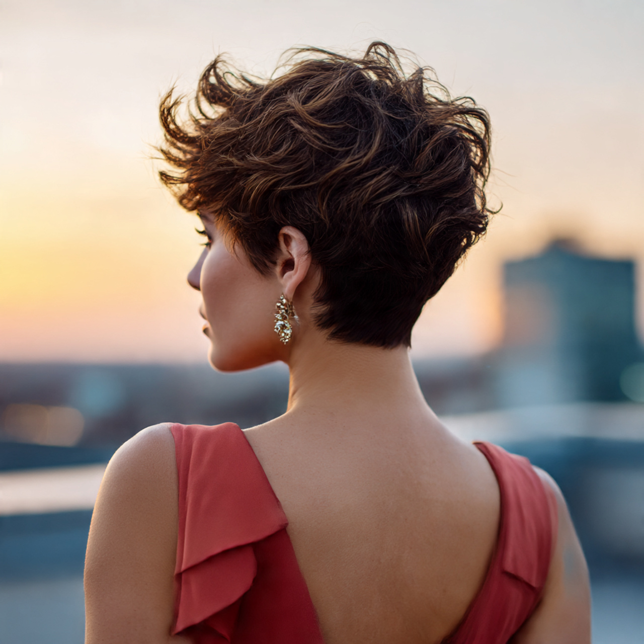 a chic woman with a stacked back