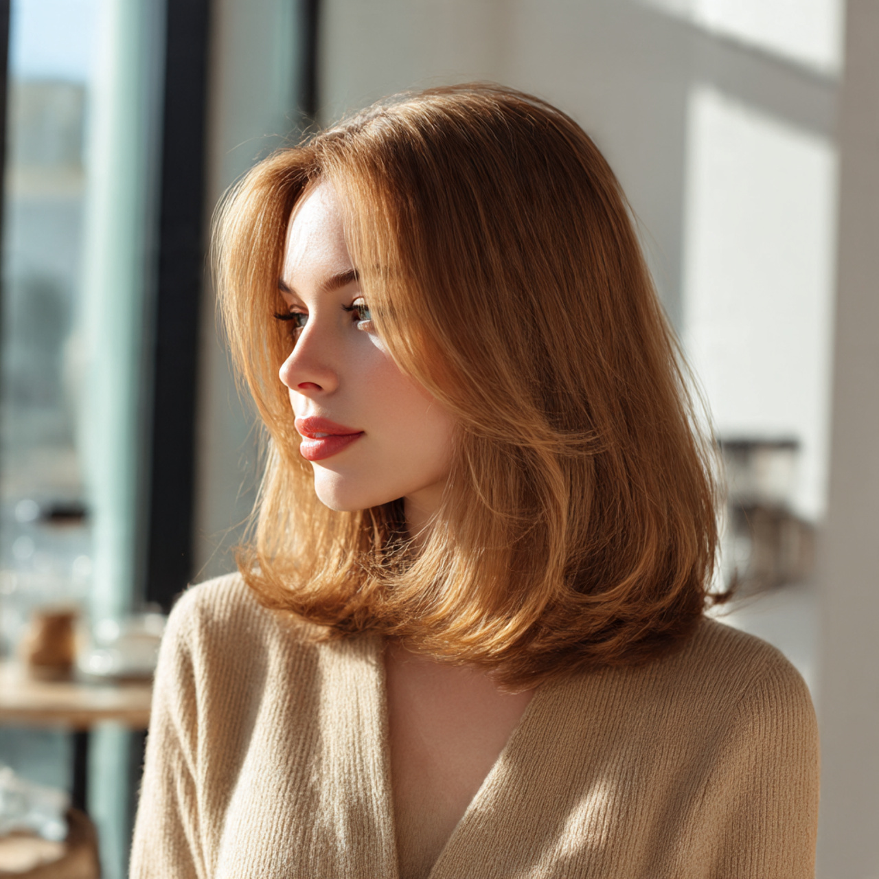 a chic young woman displaying hair trends