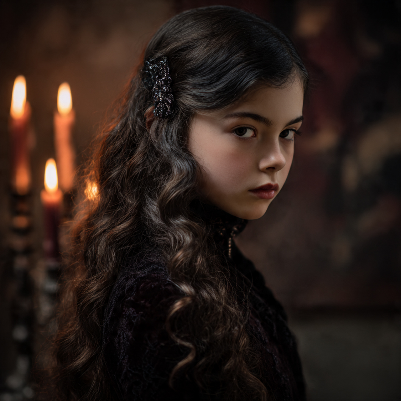 a child with long soft flowing curls