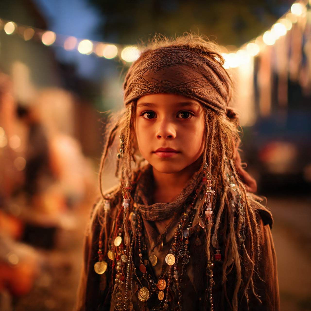 a child with messy rough braids strands