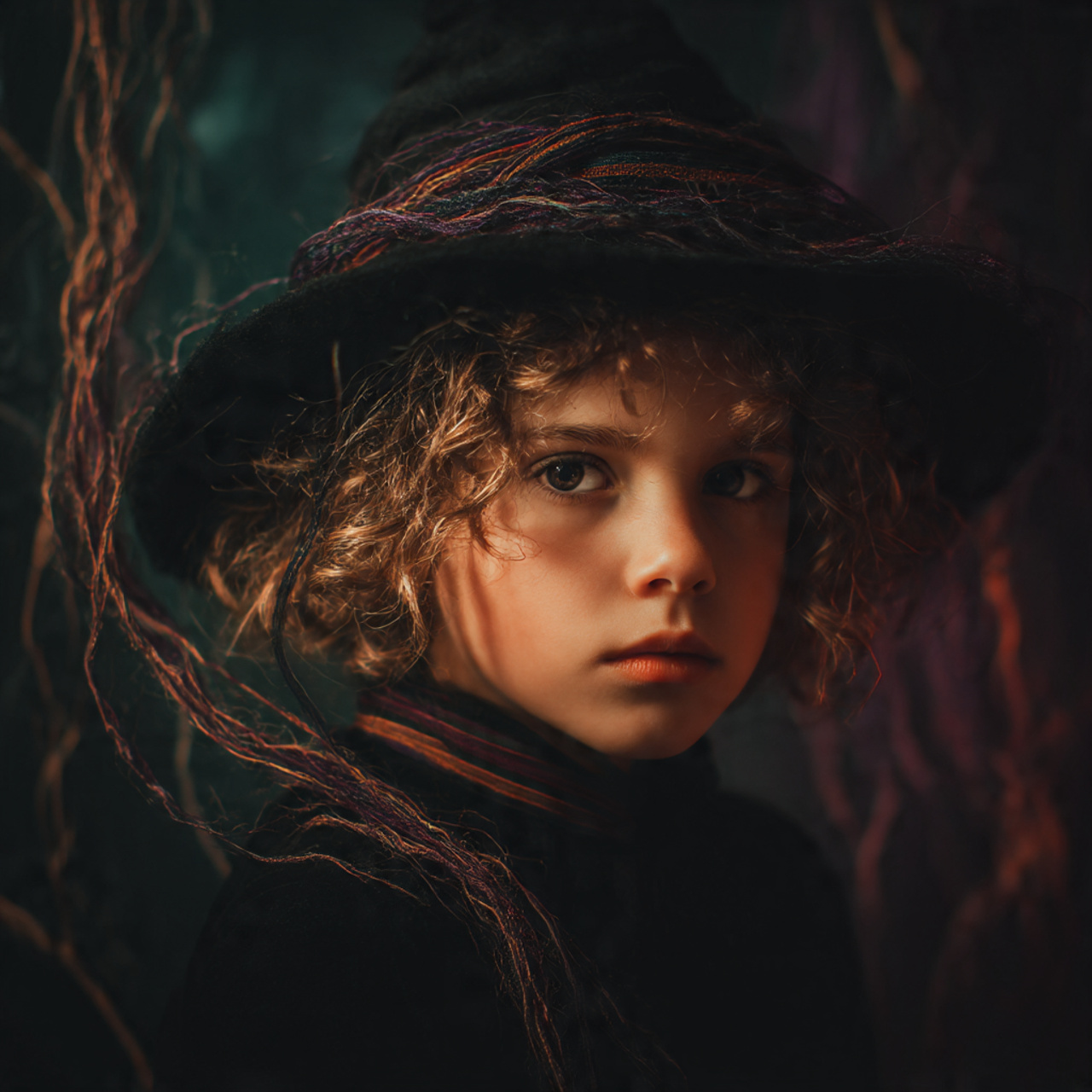 a child with tight slightly backcombed curls