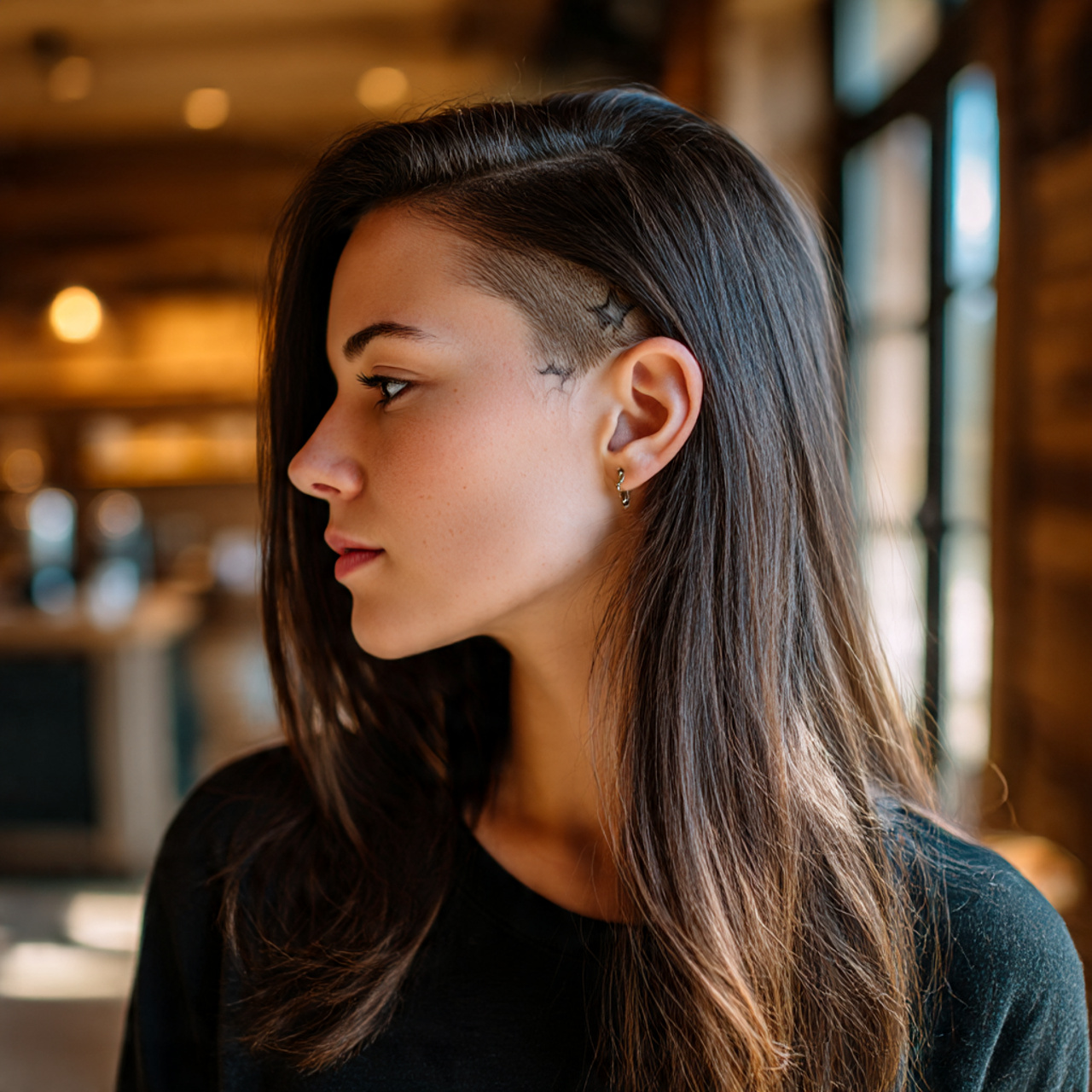 20 Stunning Side Shaved Hairstyles Ideas You’ll Love 12 a close natural shot of a young