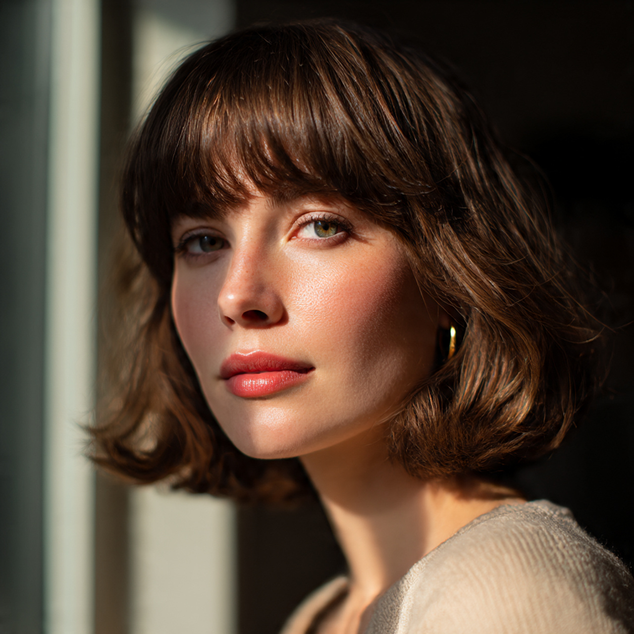 a close up natural portrait of a woman