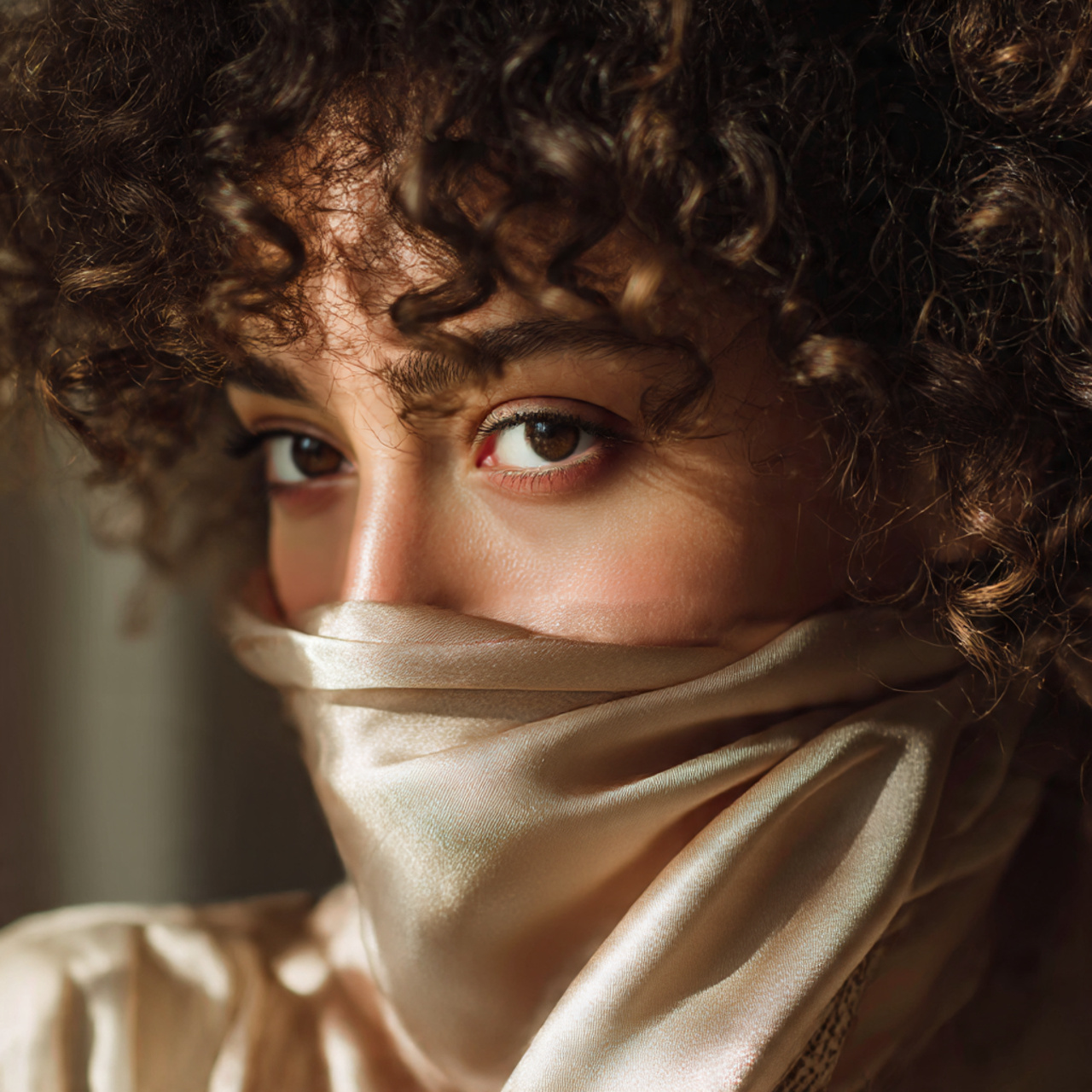 27 Stunning Face-Framing Curly Hair Ideas for Every Curl Type 26 a close up of a woman wrapping her