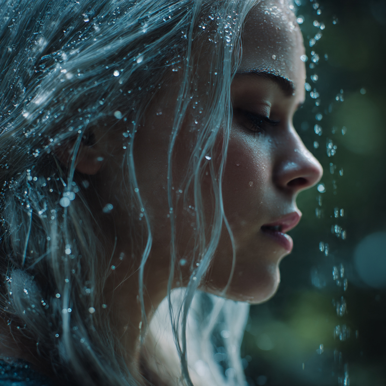 a close up of a young woman with