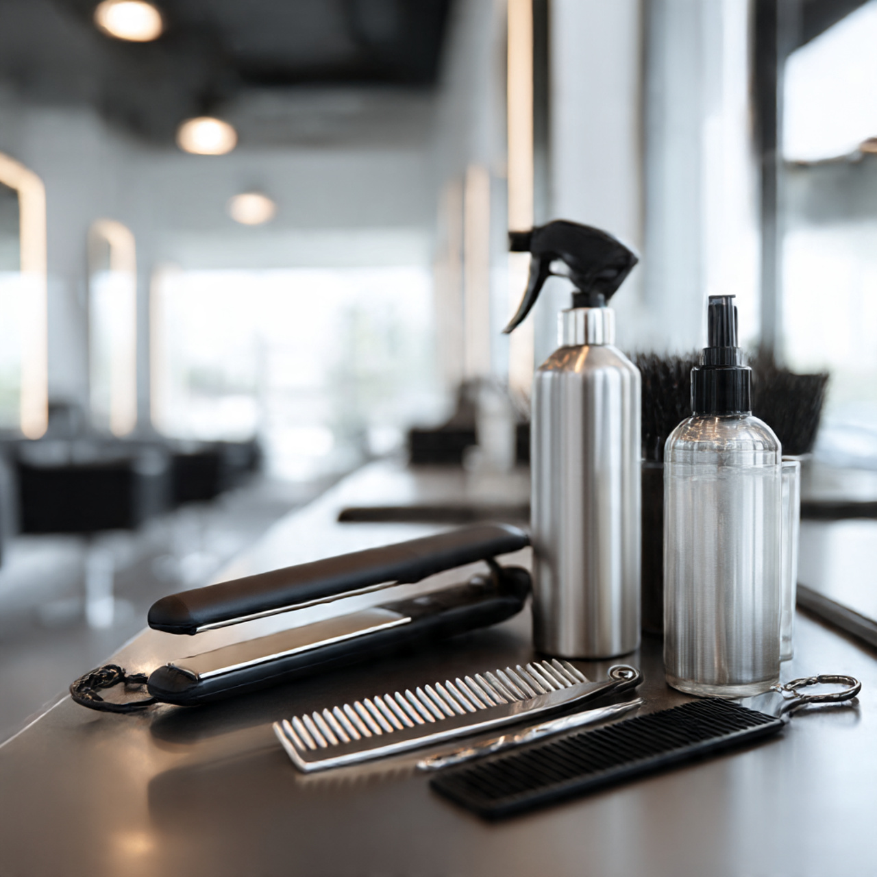 27 Short Silk Pressed Hair: Sleek, Shiny & Effortless Styles 21 a close up of professional hairstyling tools on