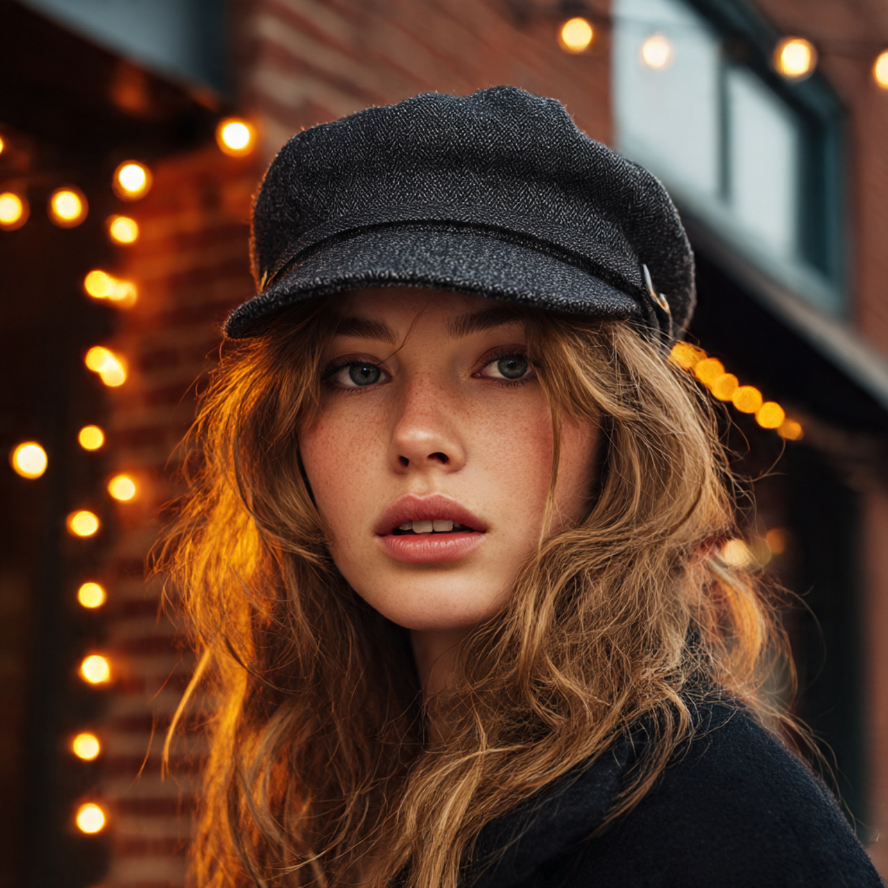 a close up realistic shot of a young 1