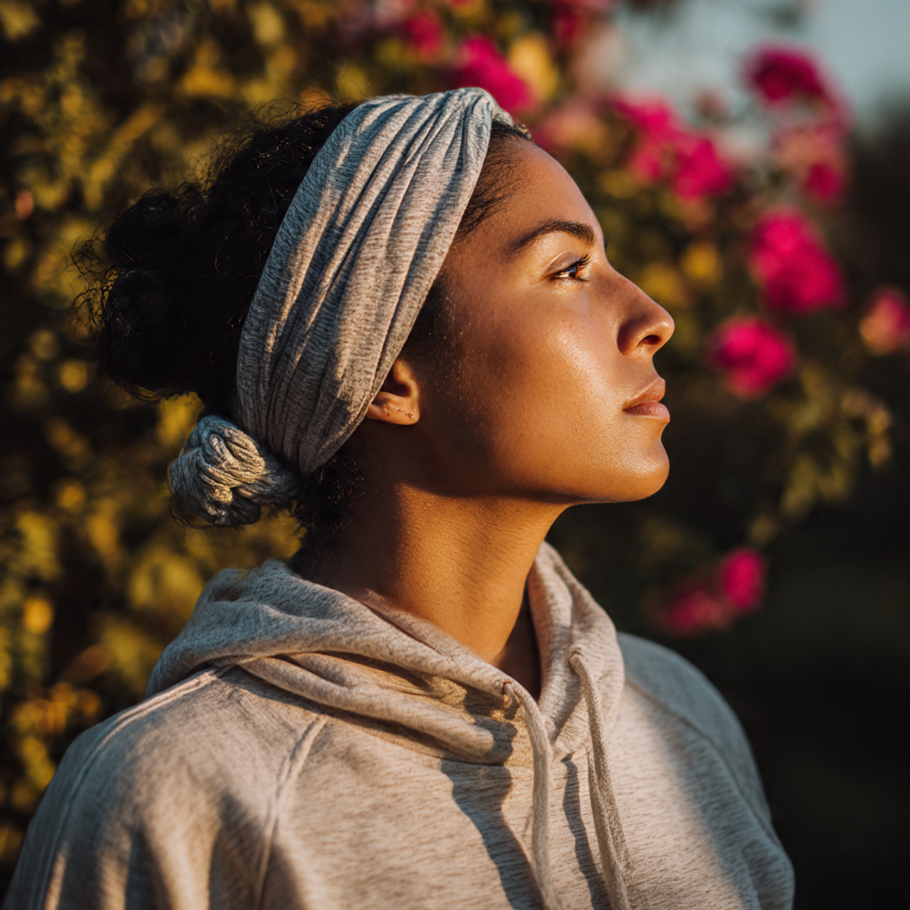 a close up side view of a latina