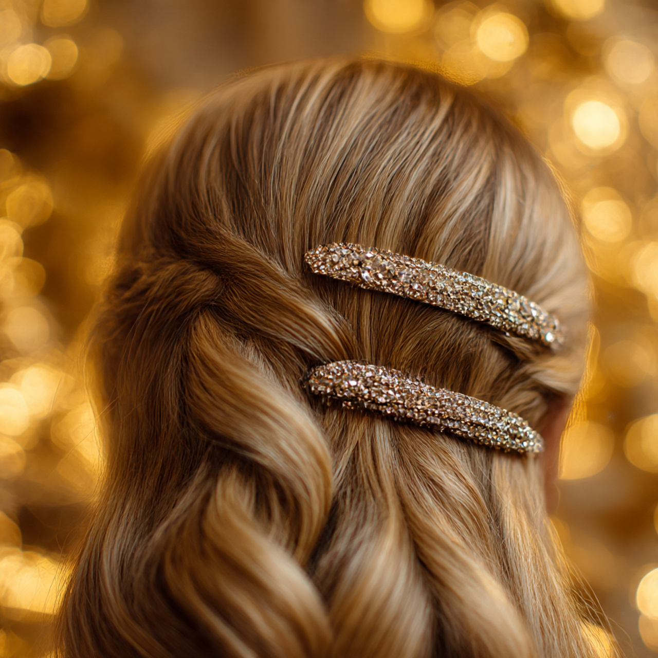 a close up view of glossy styled hair