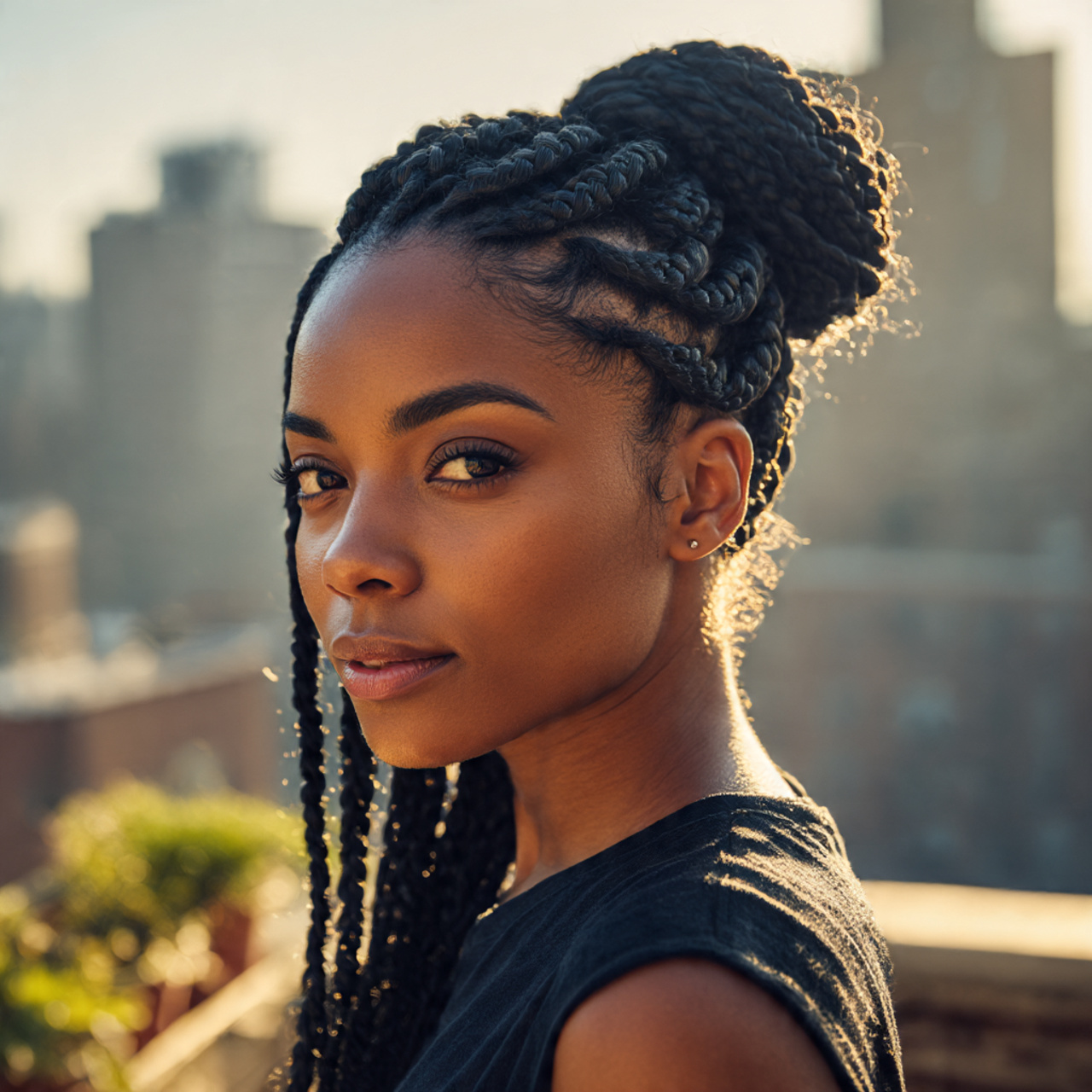 a confident black woman with thick jumbo