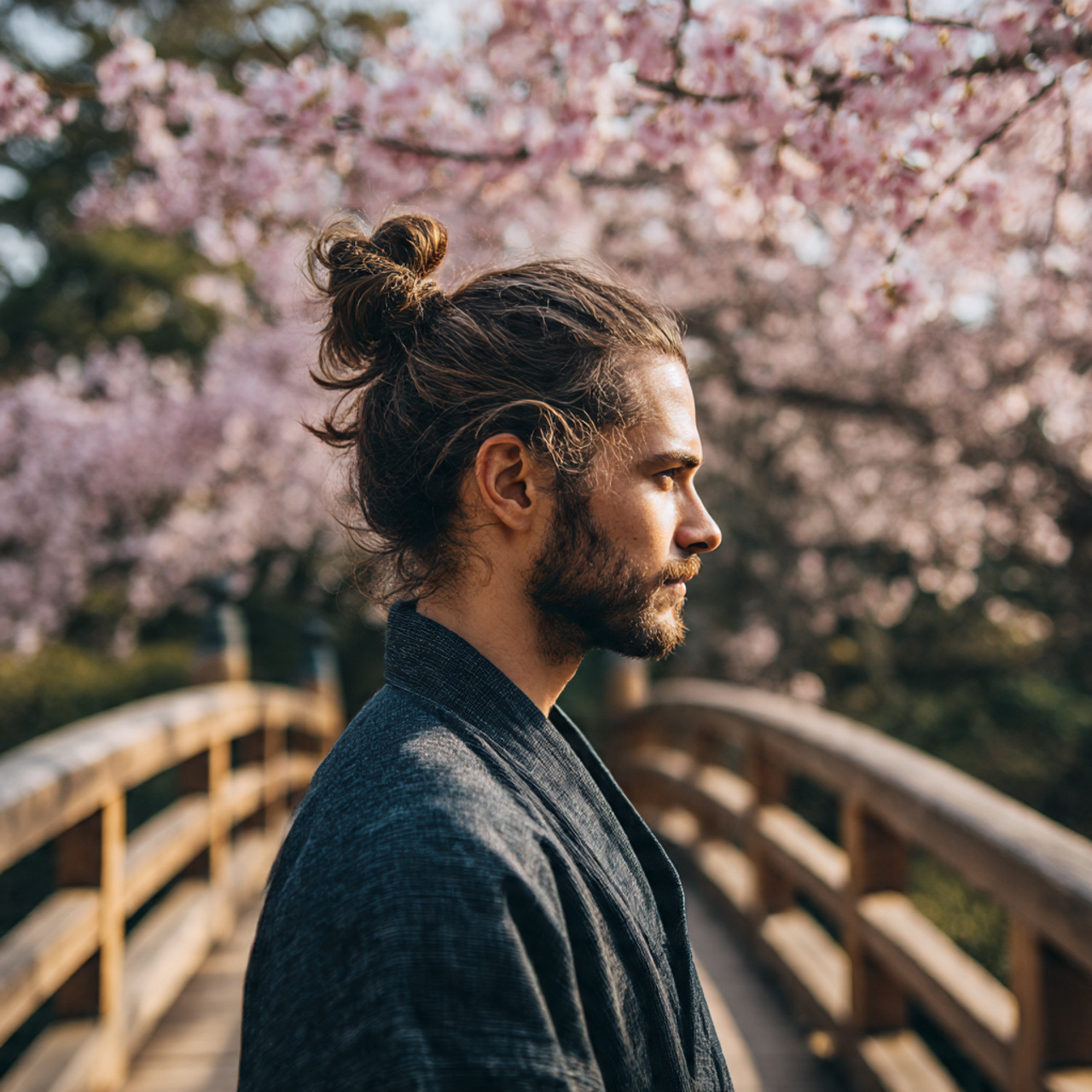 27 Best Long Hairstyles for Men Tips: Grow the Flow 21 a confident man with a high samurai