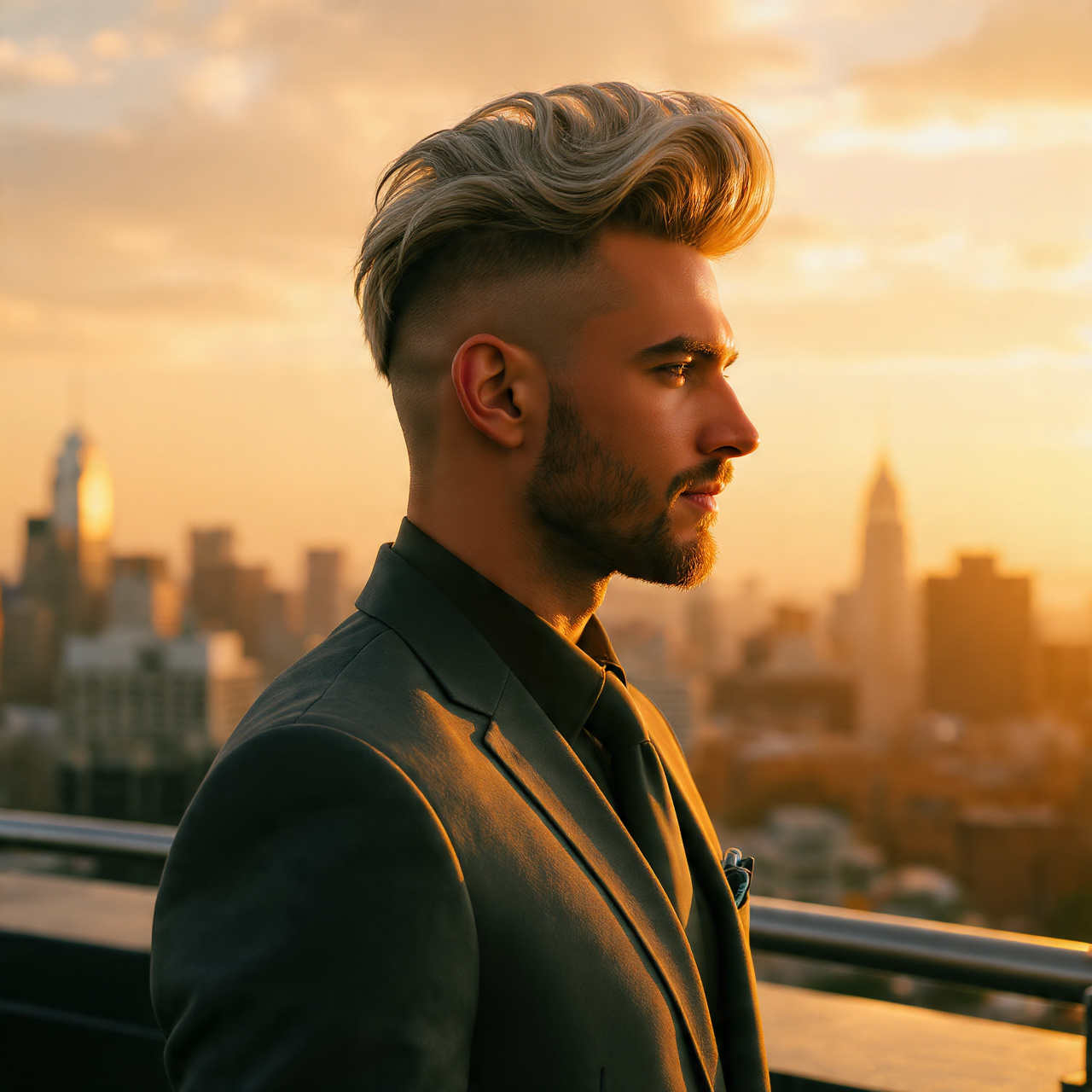 a confident man with an artistic disconnected