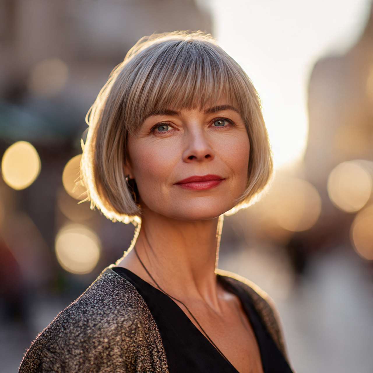 a confident middle aged woman with a graceful