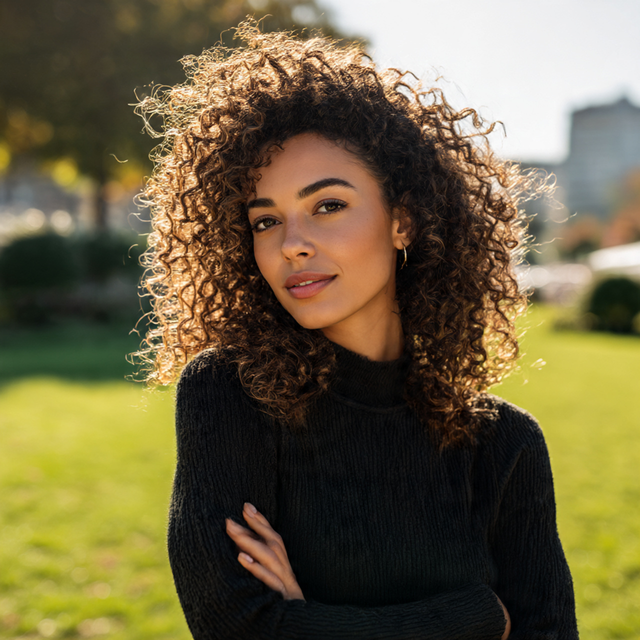 a confident woman celebrating hair trends 2026