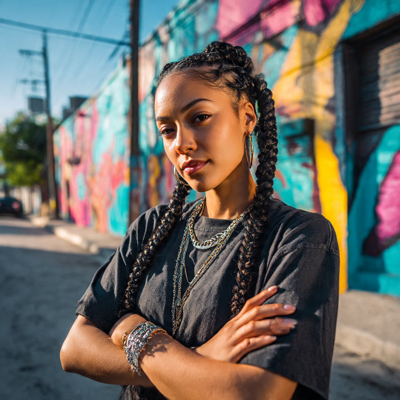 27 Stunning Micro Braid Hairstyles You Need Now! 25 a confident woman showcasing small cornrow styles