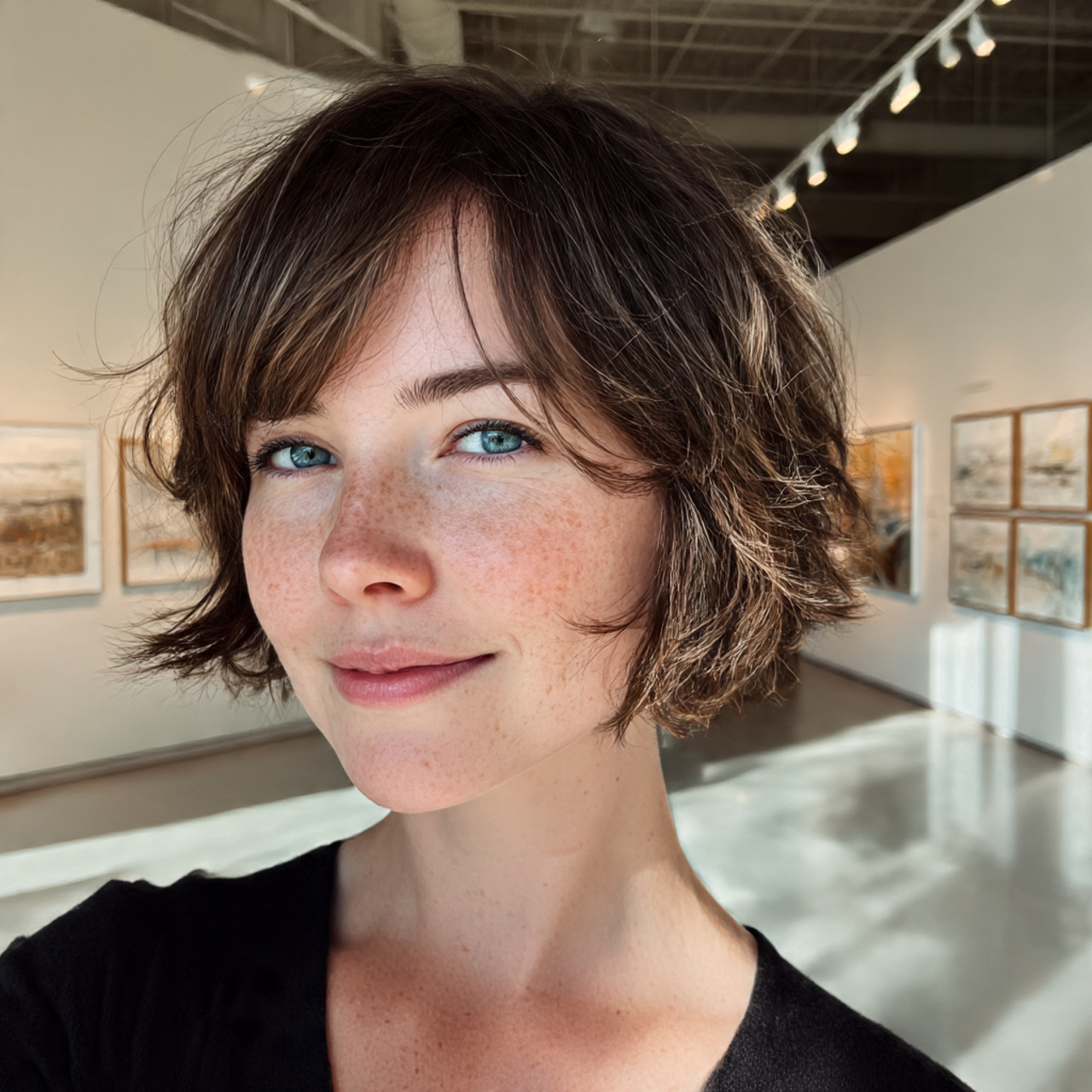 a confident woman with a chin length bob