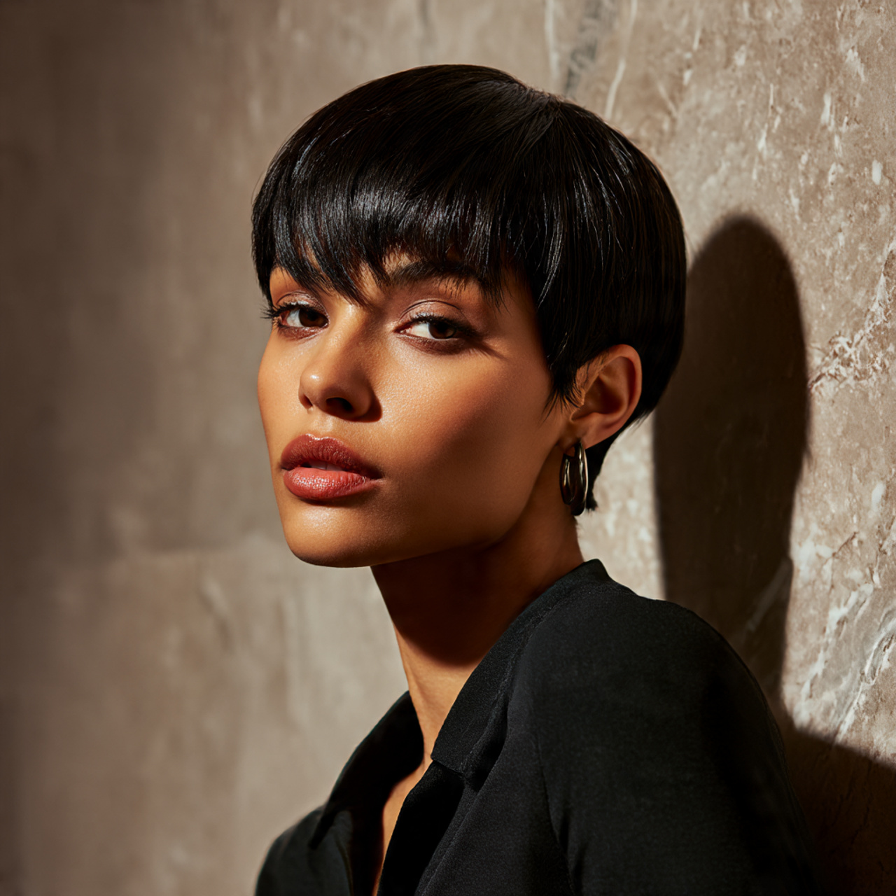 a confident woman with a sleek and