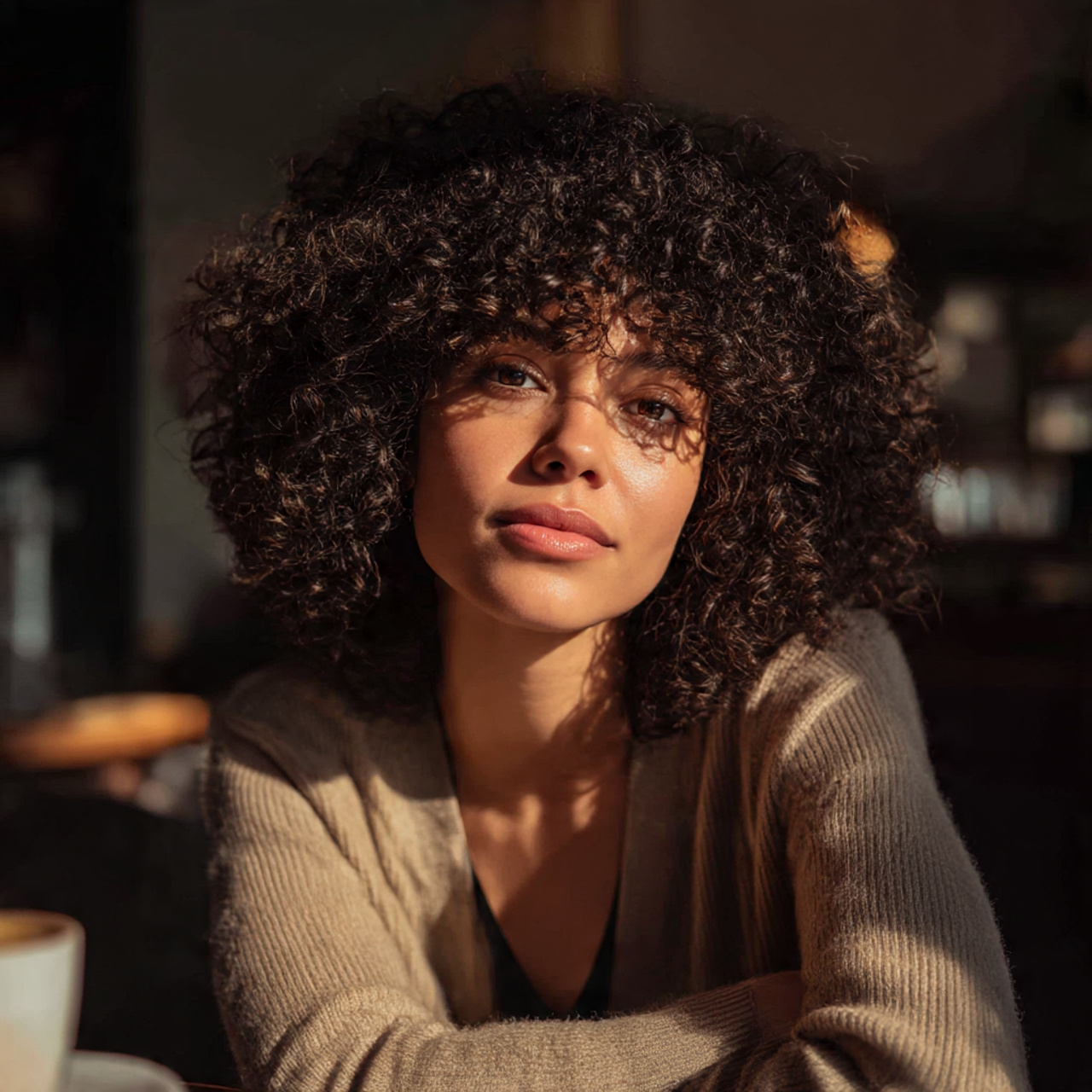 27 Stunning Face-Framing Curly Hair Ideas for Every Curl Type 23 a confident woman with face framing curly hair