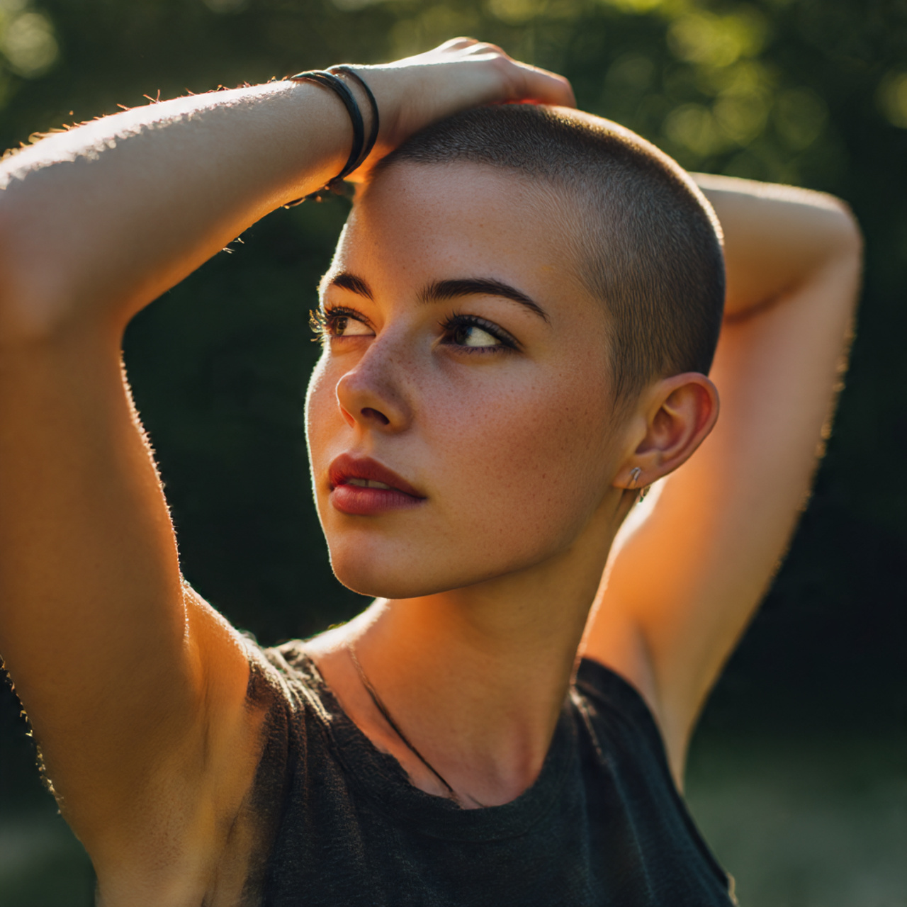 a confident young woman with a short