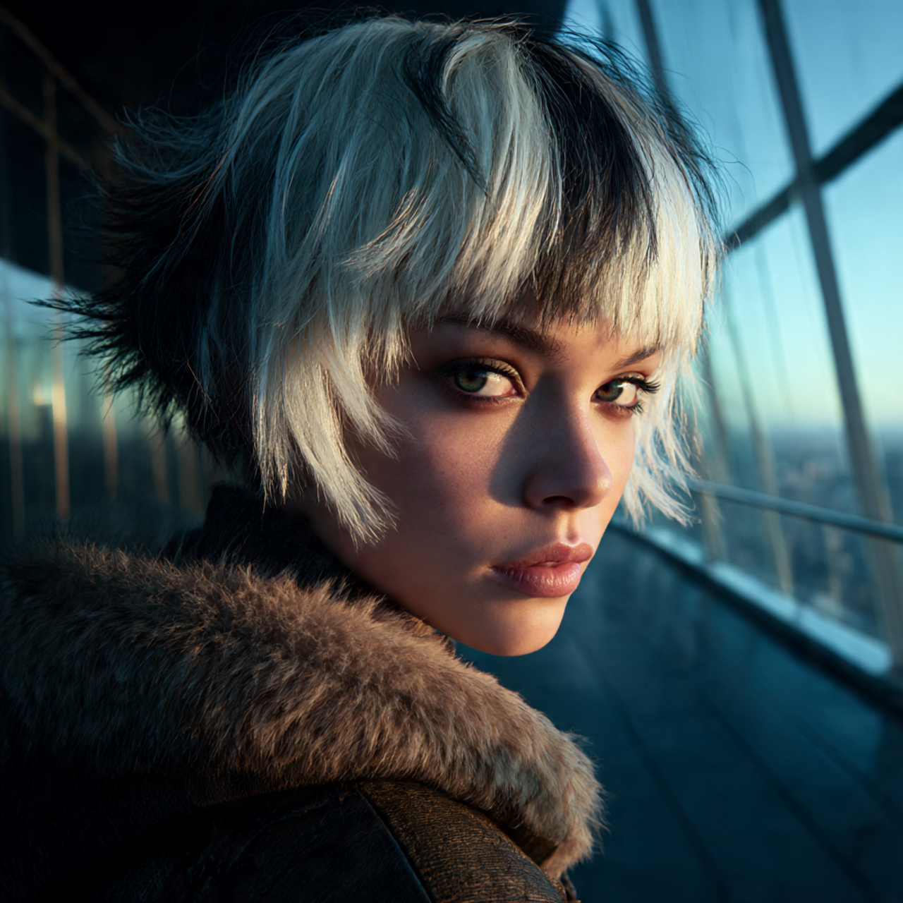 a crisp realistic portrait of a model