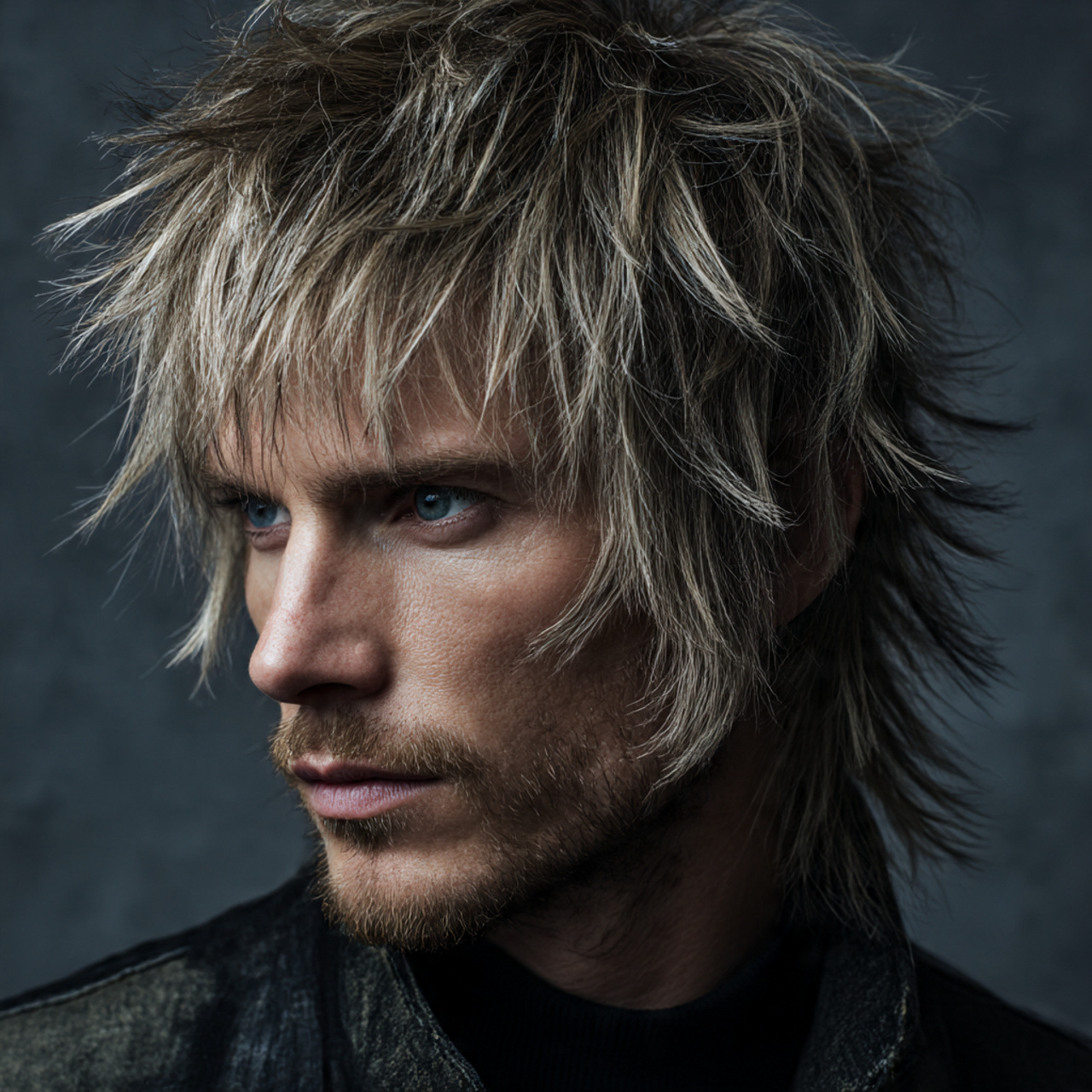 20 Modern Wolf Cut Men Ideas to Upgrade Your Style 13 a detailed close up shot of a man