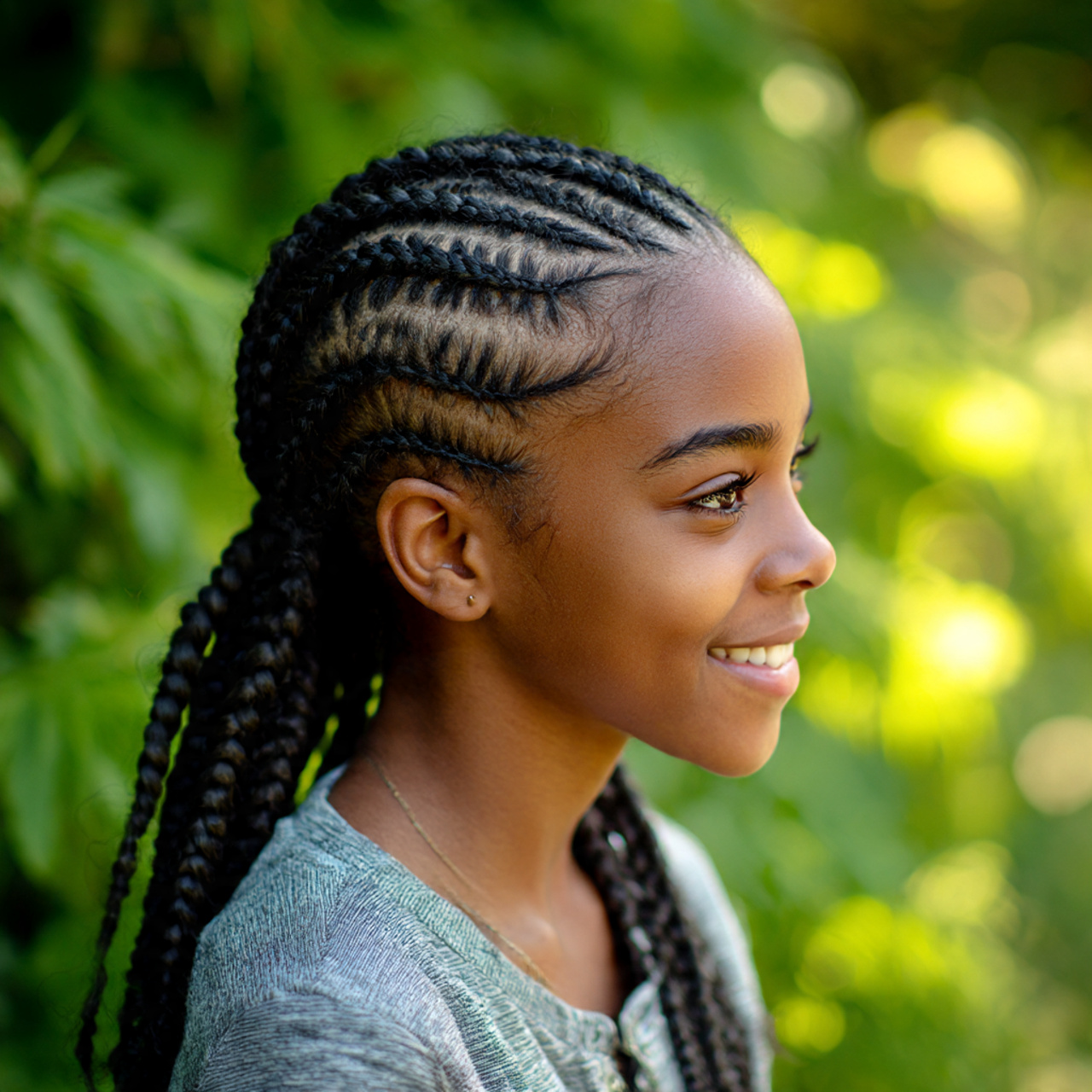 a detailed headshot of a young african