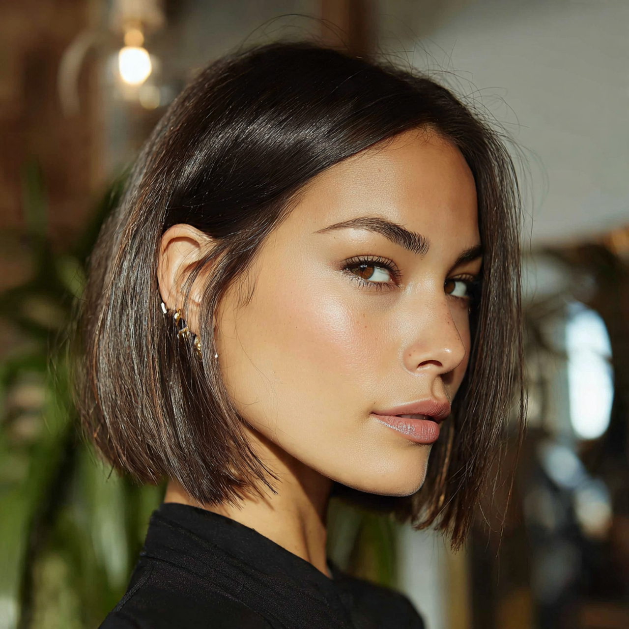 a different woman with a sleek straight