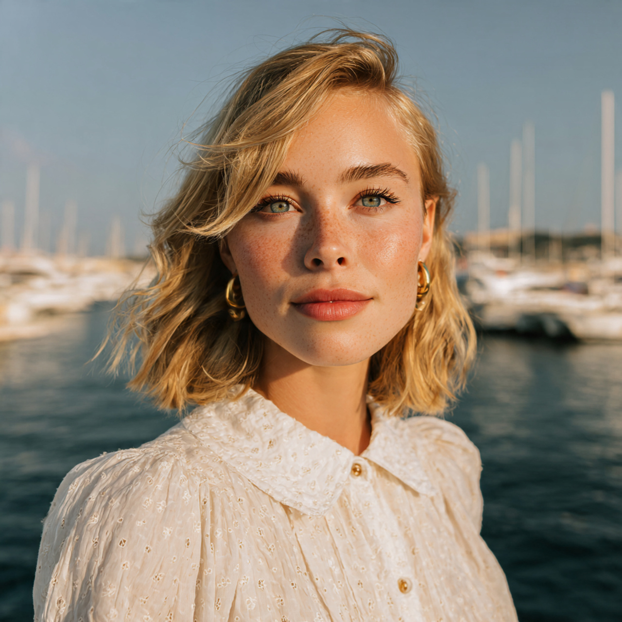 a different woman with glossy linen blonde