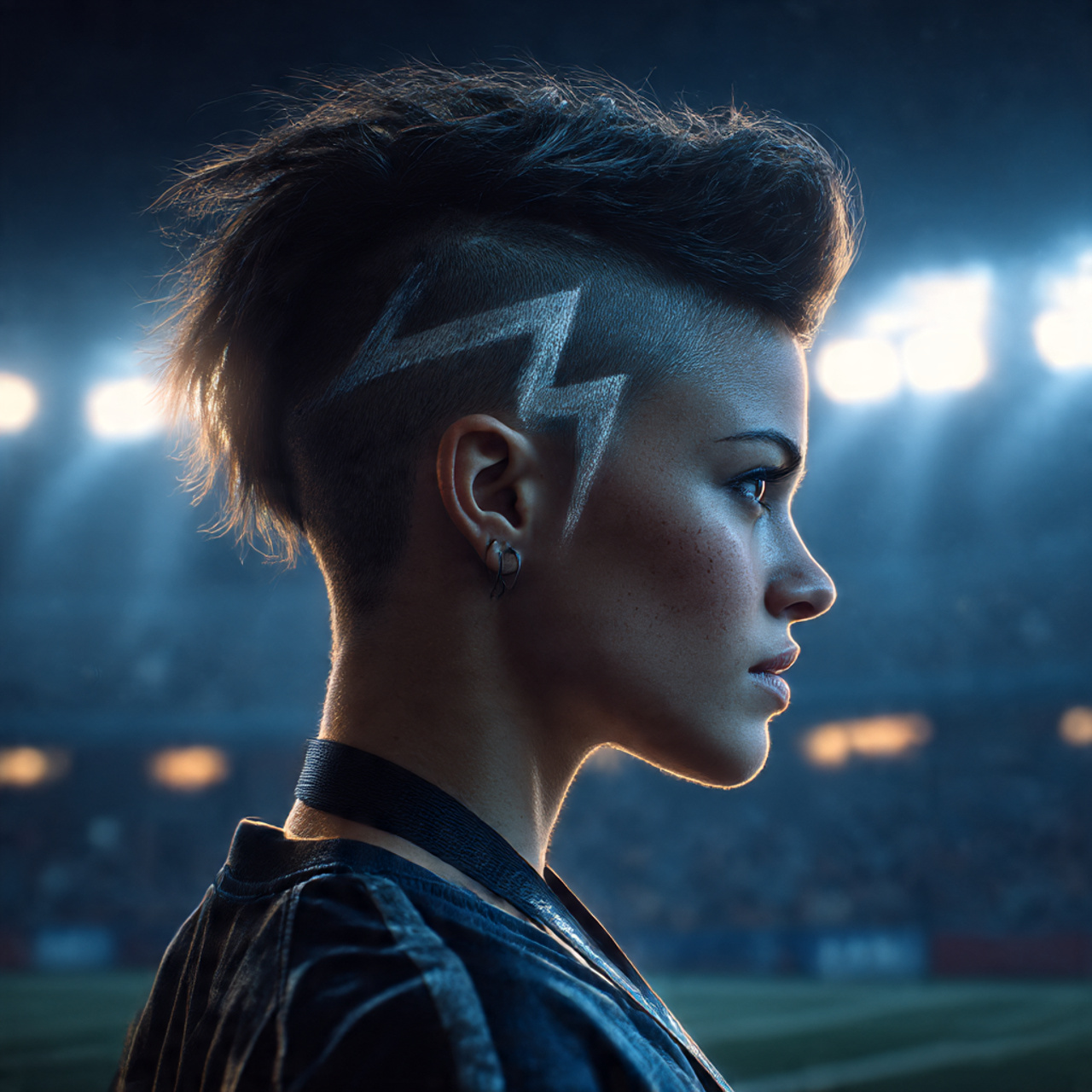 20 Stunning Side Shaved Hairstyles Ideas You’ll Love 5 a dramatic realistic image of a sporty