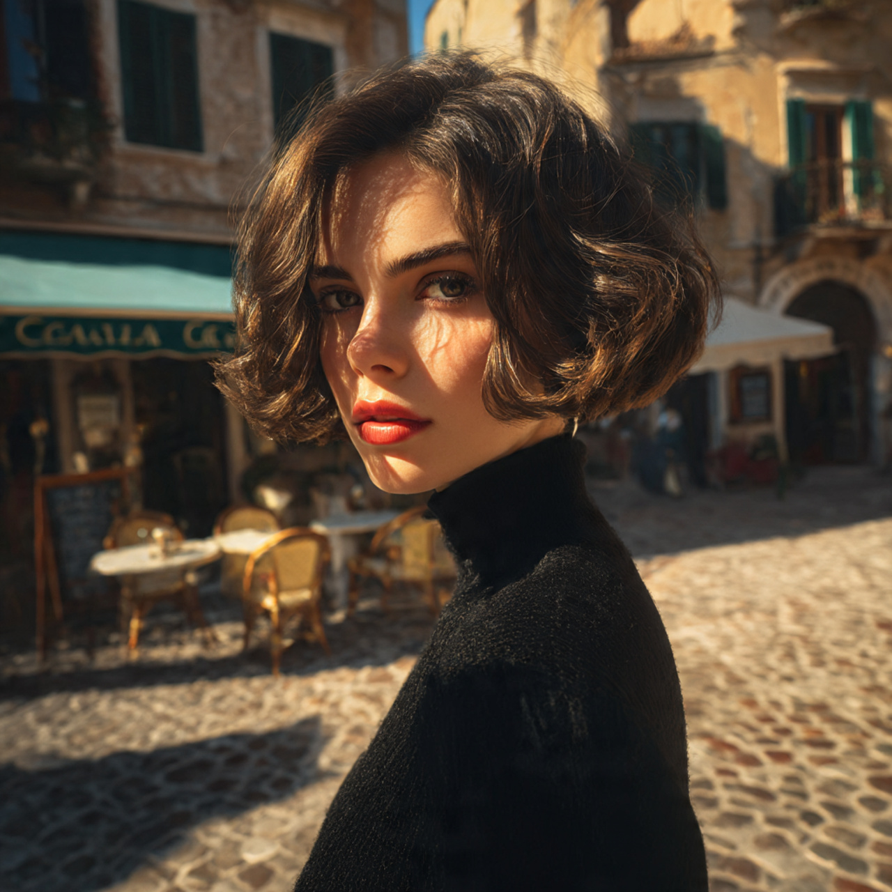 a fashionable woman wearing a voluminous italian