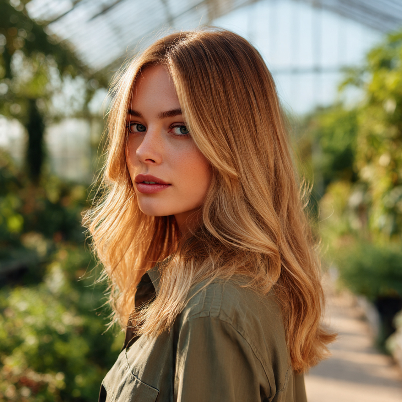 a fashionable young woman with summer hair