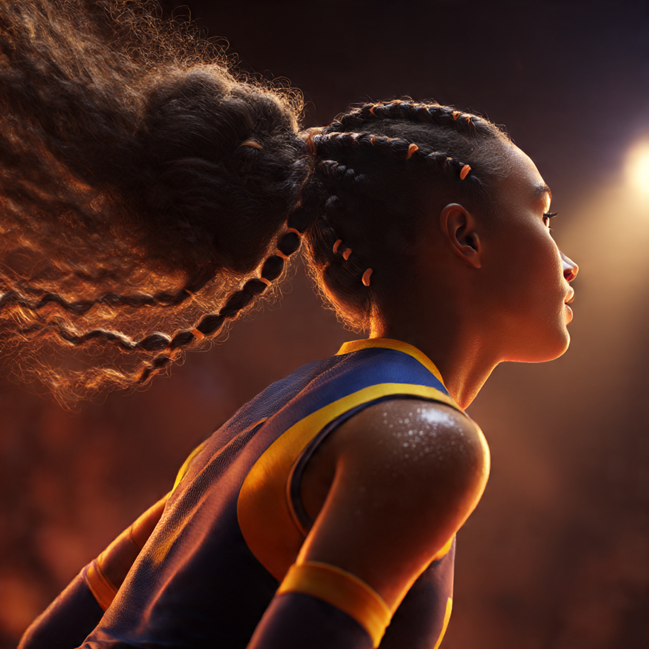 a female volleyball athlete on an indoor