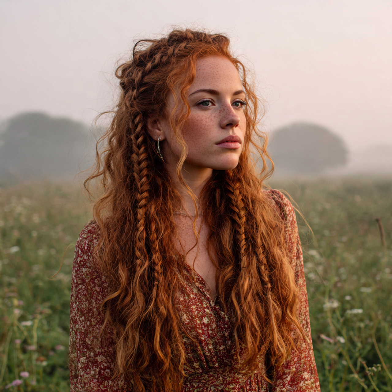 20 Baby Braids That Instantly Elevate Your Look 15 a freckled red haired woman with voluminous wavy